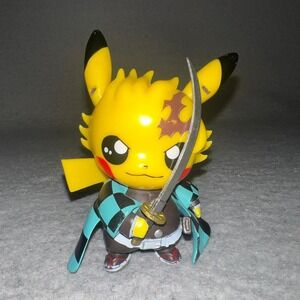Demon Slayer Pikachu Cosplay Tanjiro Kamado Action Figure Size 4" Pokemon Anime